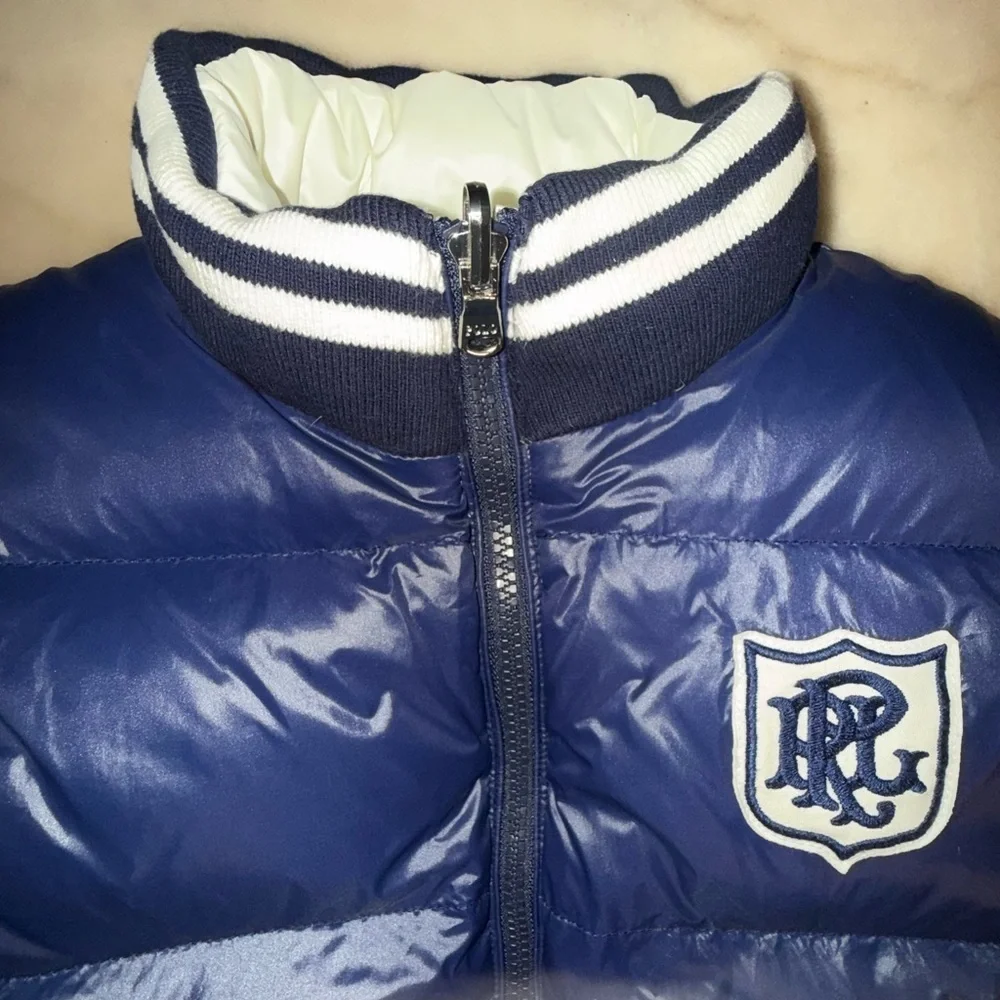 Polo Ralph Lauren Unisex Kids Reversible navy/white Puffer Vest size 12/14 large